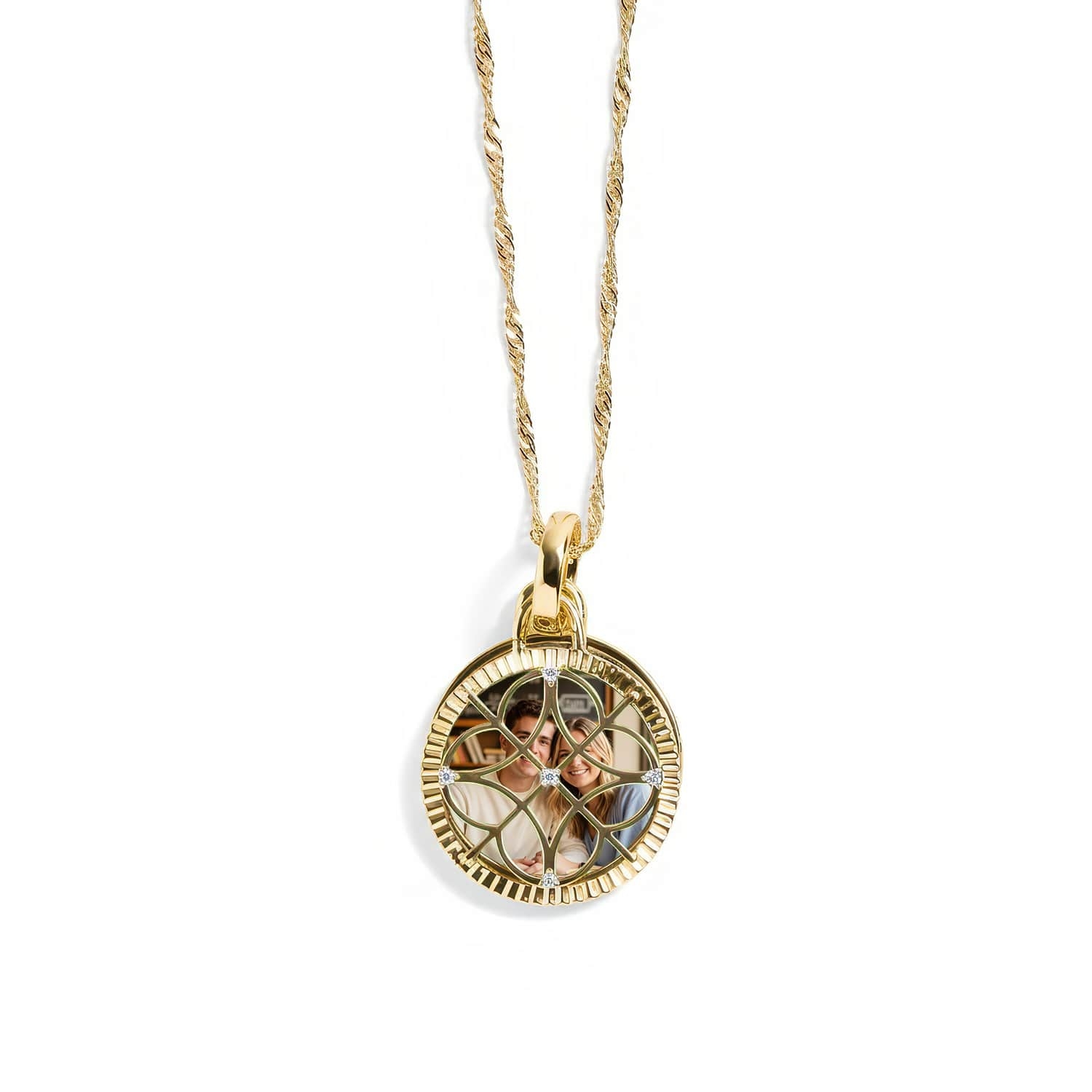 Personalized Filigree Photo Necklace Multi Photo Pendant Jewelry Gift for Couple for Family