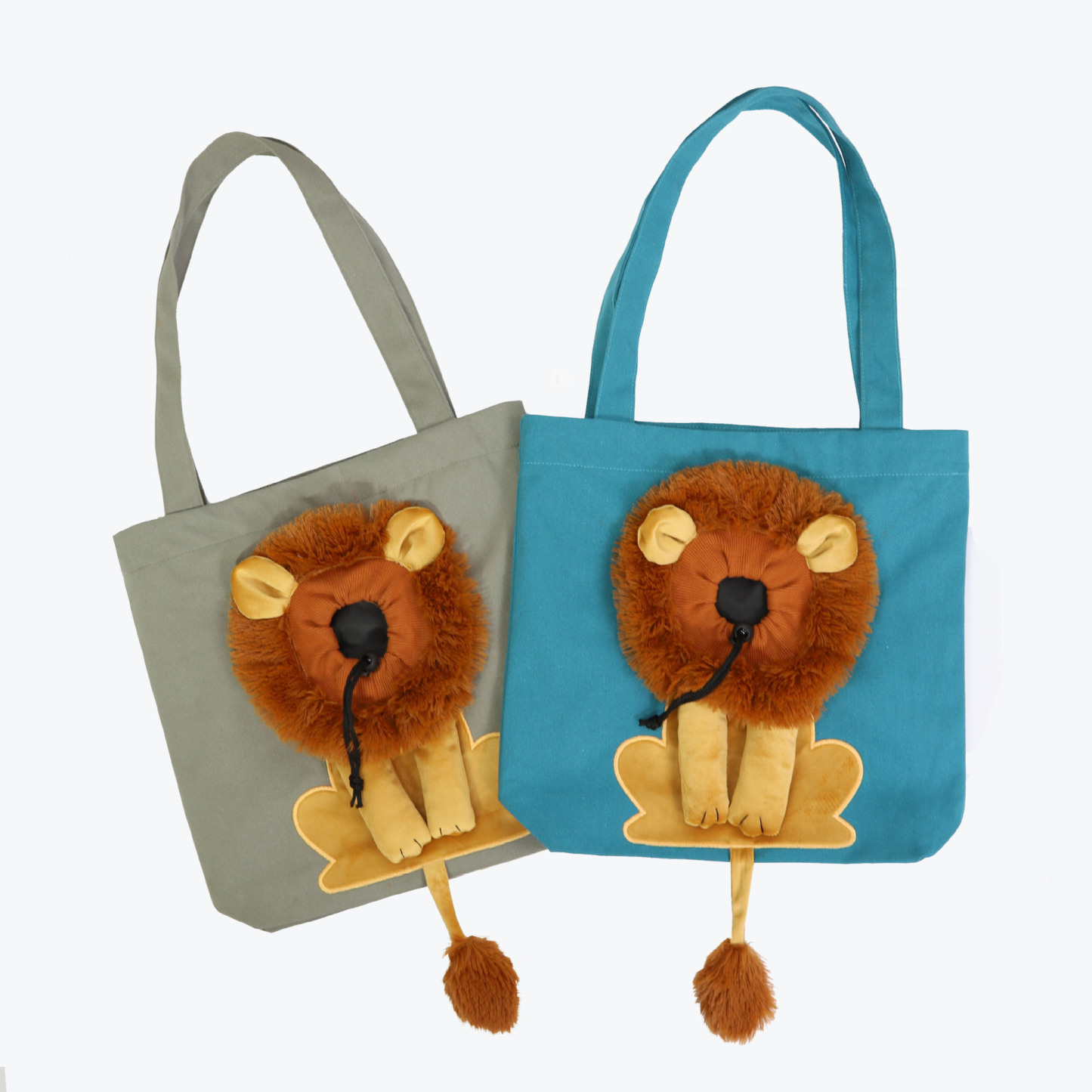 Pet Outing Bag with Head Exposed Little Lion Cat Bag Small Dog Shoulder Bag Canvas Bag - soufeelus