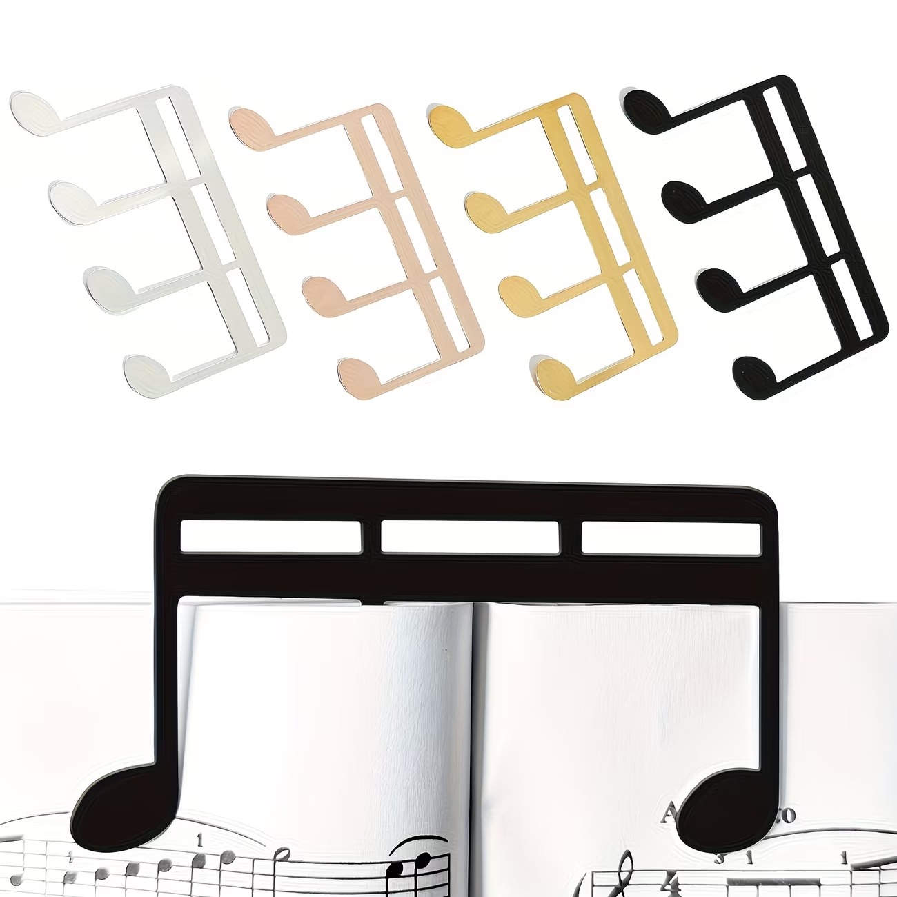 Metal Music Book Clip & Page Holder, Durable Sheet Music Clamp for Piano Keyboard Stands, Ideal for Practice, Performance & Musicians