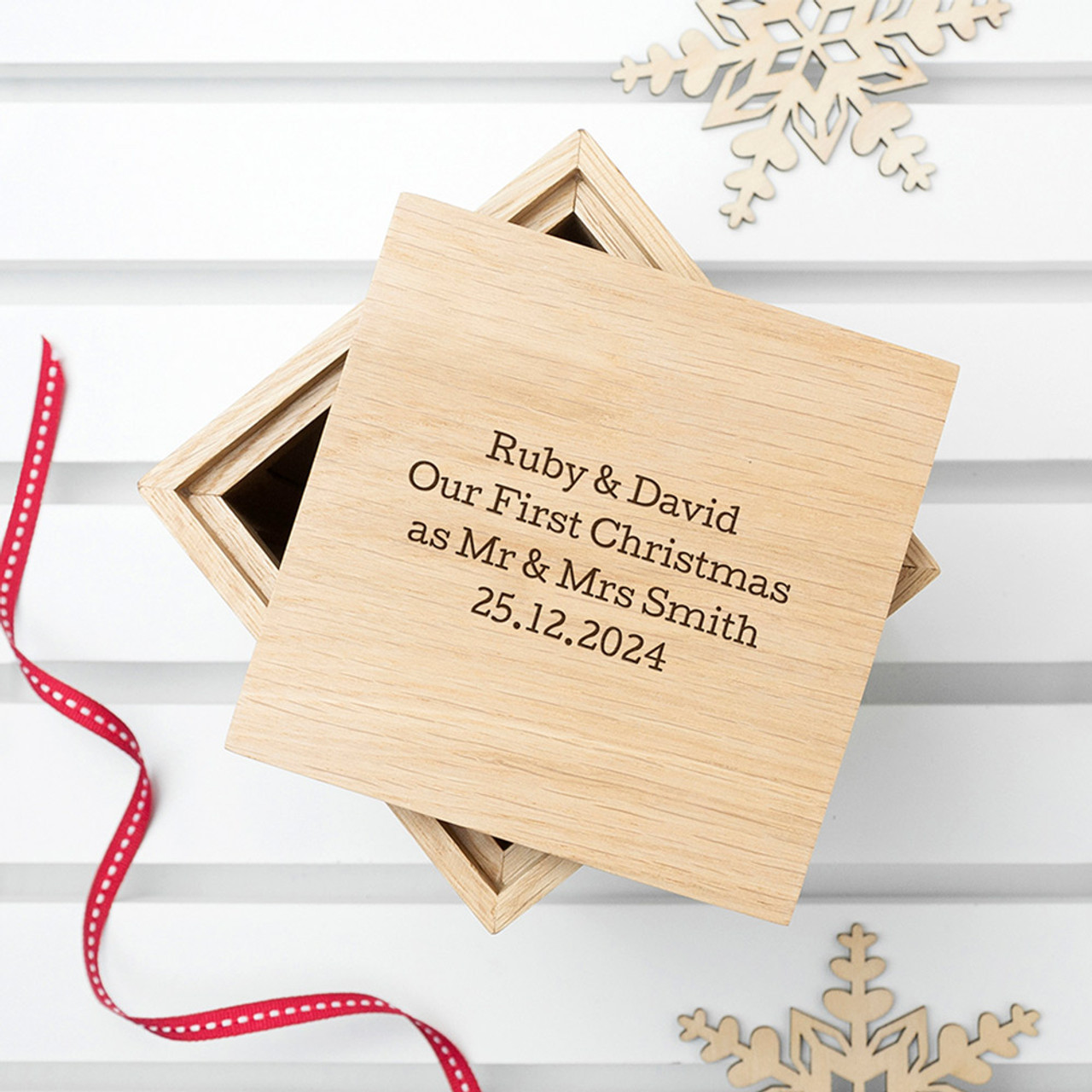 Personalised Oak Photo Frame Keepsake Box