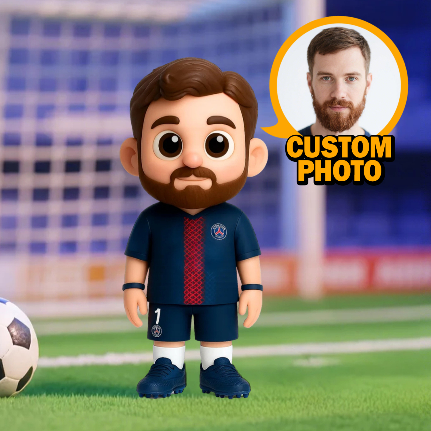 Personalized Ligue 1 Player Statue – 3D Printed Soccer Fan Gift