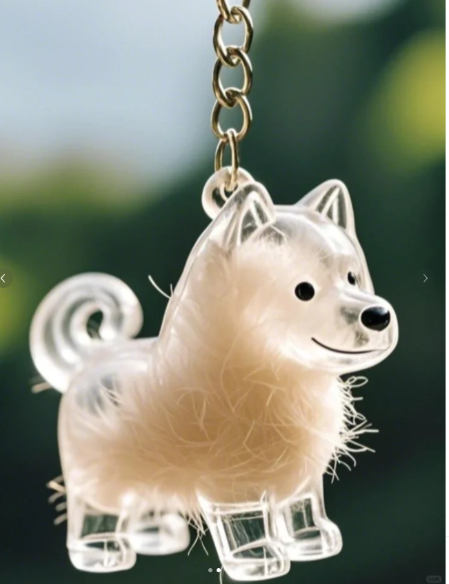 Dog Hair Collector Keychain Bag Charm for Pet Lovers