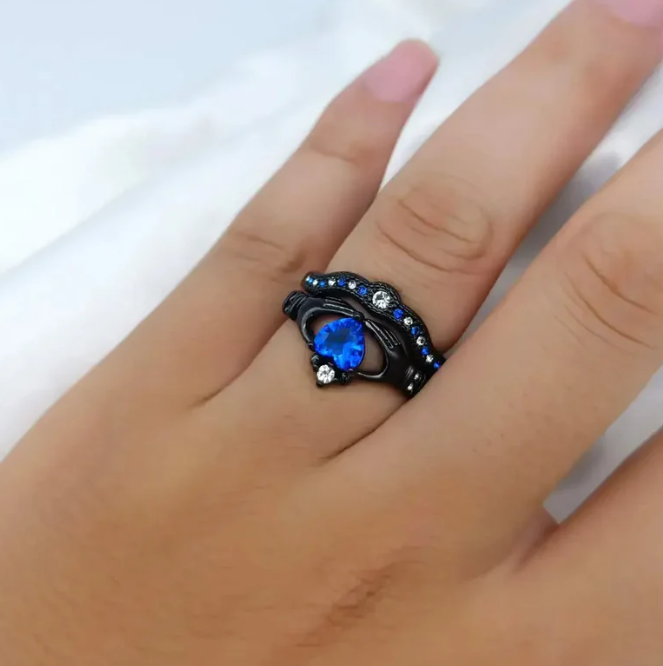 Bluefire Eternity Promise Ring Best Gift for Her/Him