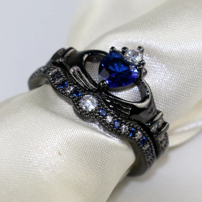 Bluefire Eternity Promise Ring Best Gift for Her/Him