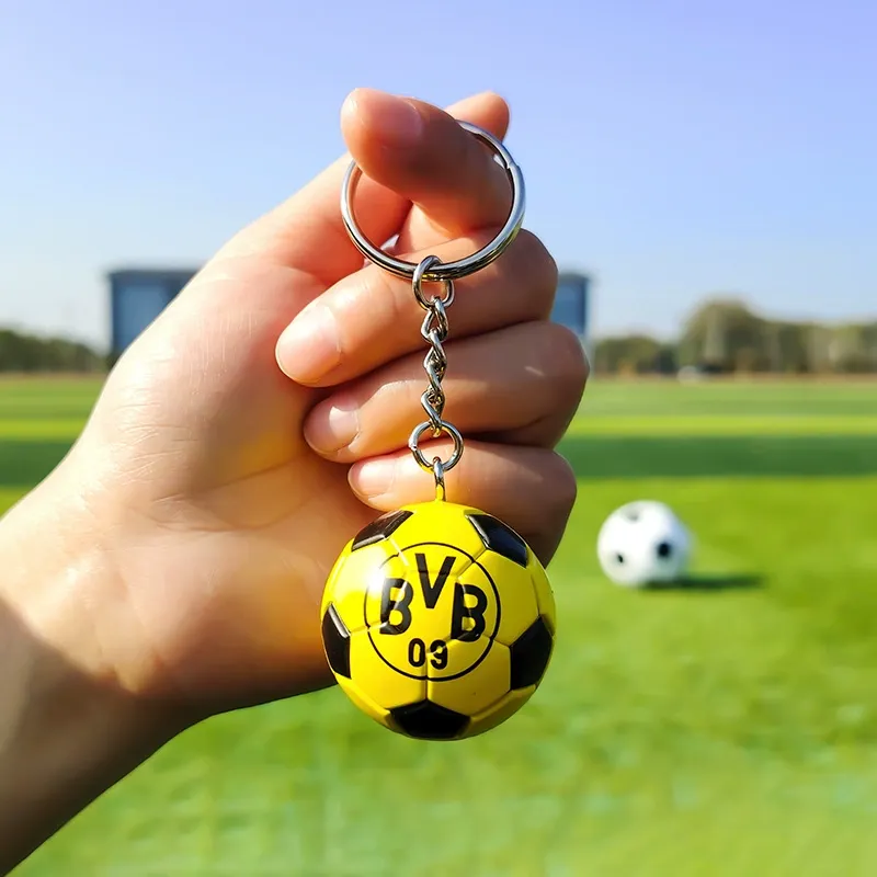 Mini Football Pendant Keychain Real Madrid Pendant World Cup Souvenir Birthday Gift For Boys Fans