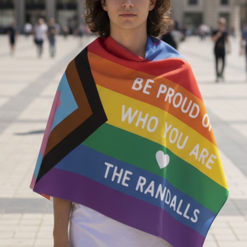 Love Yourself Personalized Rainbow House Flag, Custom Text Garden Decor, Decorative Banner