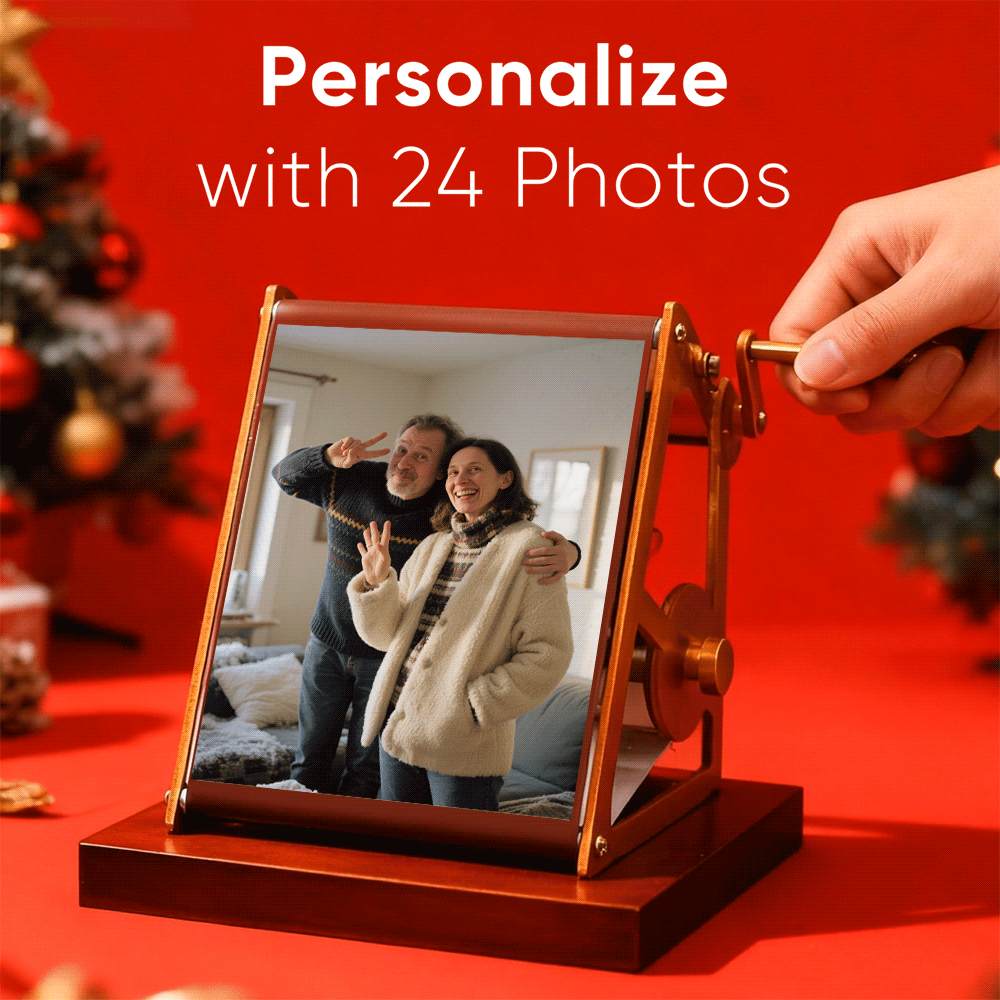 Custom Hand-Crank Hand-Crank Photo Viewer Flip Photo Display Personalized Photo Reel Frame
