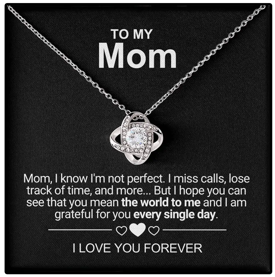 To My Love Necklace with Eternity Flower Red Rose Gift Box Set