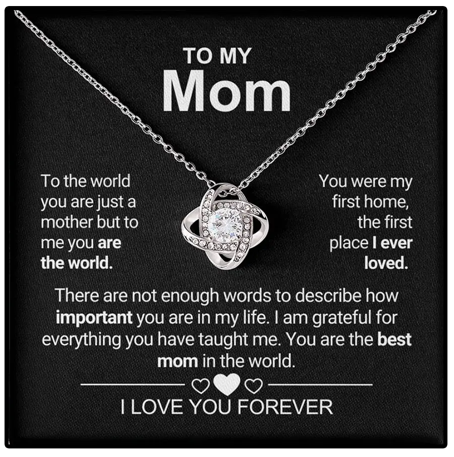To My Love Necklace with Eternity Flower Red Rose Gift Box Set