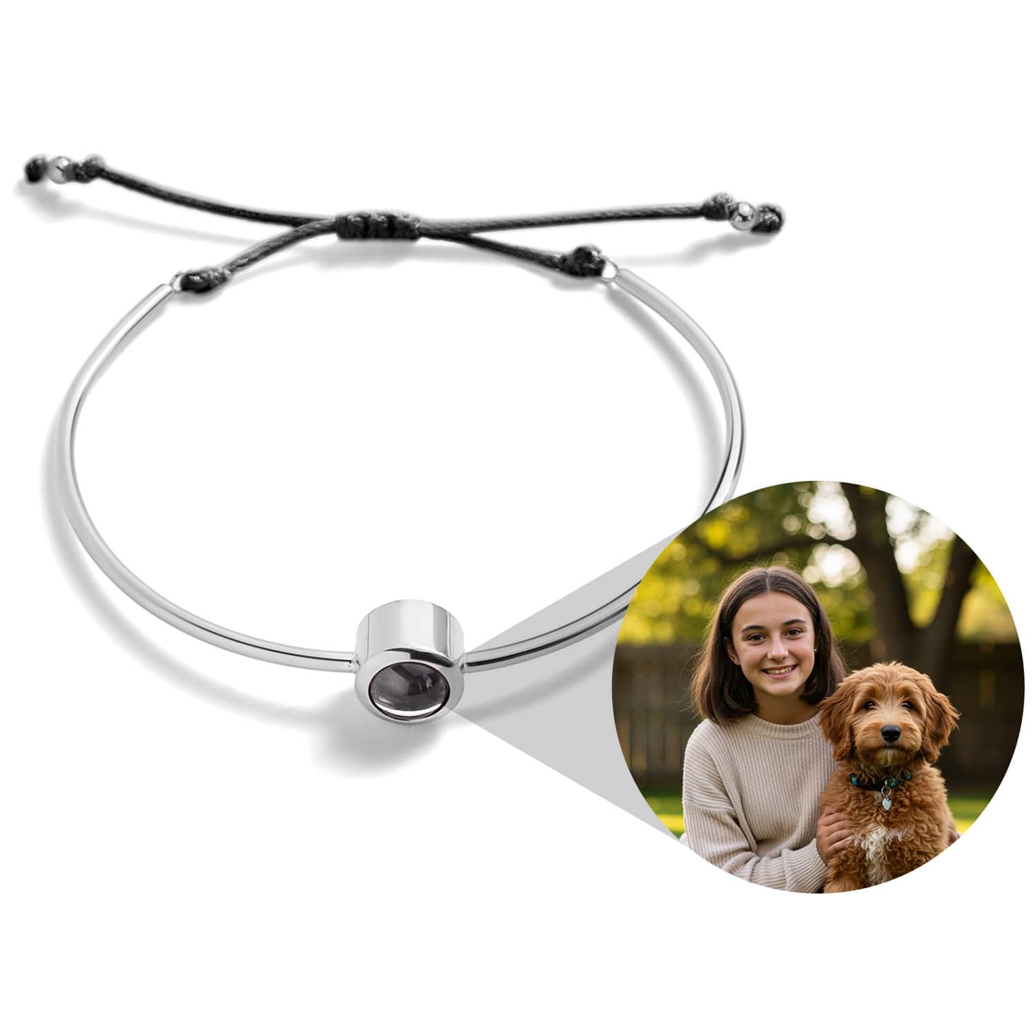 Personalized Circle Photo Station Bracelet Custom Projection Bracelet Christmas Gift for Her