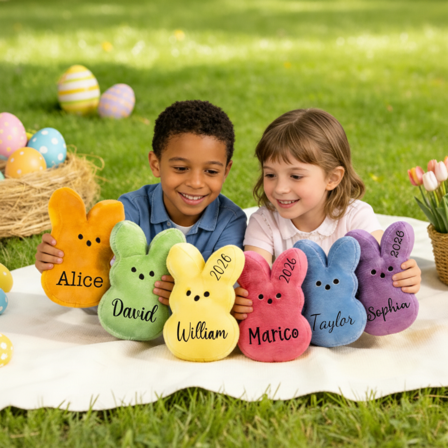 Easter Peeps Bunny Plush Toy,Personalized Peeps Bunnies,Mini Peeps Plush Doll,Easter basket,Baby Easter Gift,Plush Bunny,Custom Peeps Bunny