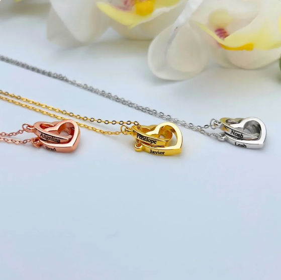 Custom Name Necklace in Rose Gift Box Romantic Gift for Lover