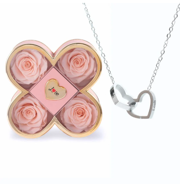 Custom Name Necklace in Rose Gift Box Romantic Gift for Lover