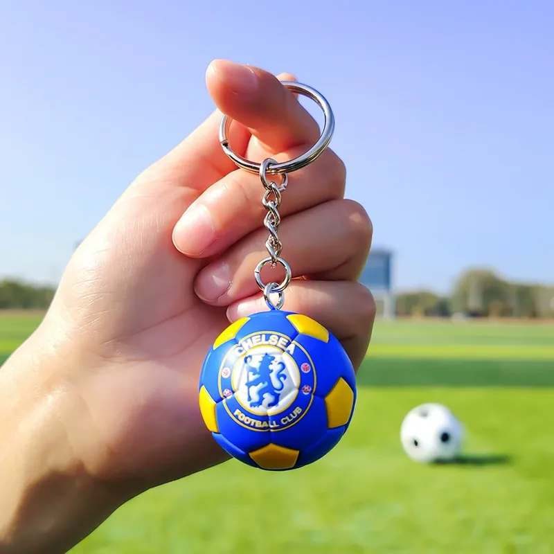 Mini Football Pendant Keychain Real Madrid Pendant World Cup Souvenir Birthday Gift For Boys Fans
