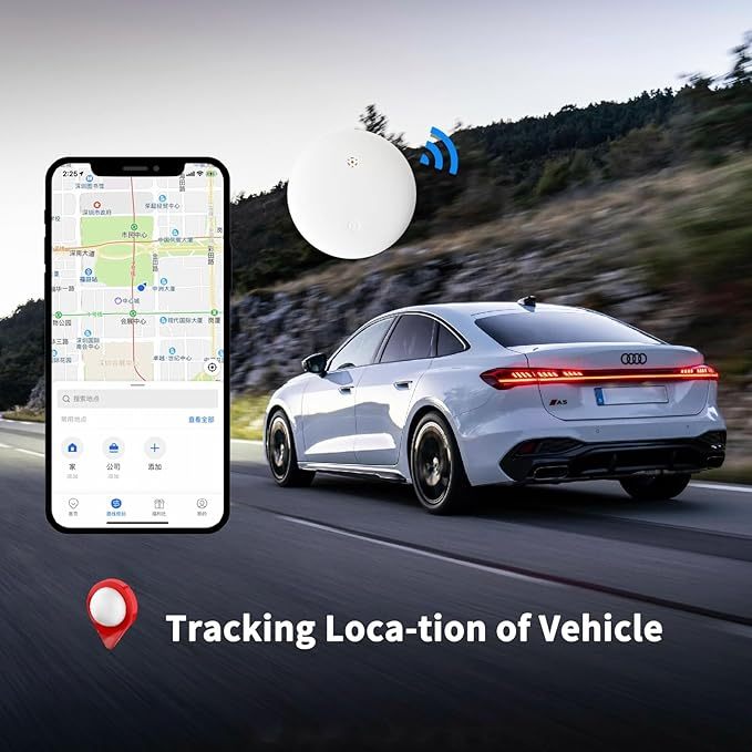 Mini GPS Tracker for Vehicles Hidden No Monthly Fee Real Time Car Tracker Device Works with Find My iOS Tracking Device for Kids Dogs Cats Elderly Anti-Theft Car GPS Tag