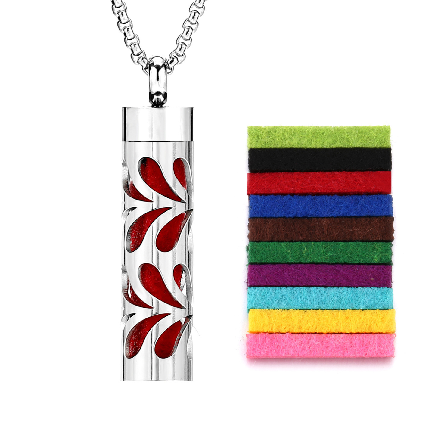Perfume Diffuser Necklace Essential Oil Aromatherapy Stainless Steel Necklace Vertical Fragrance Pendant Necklace