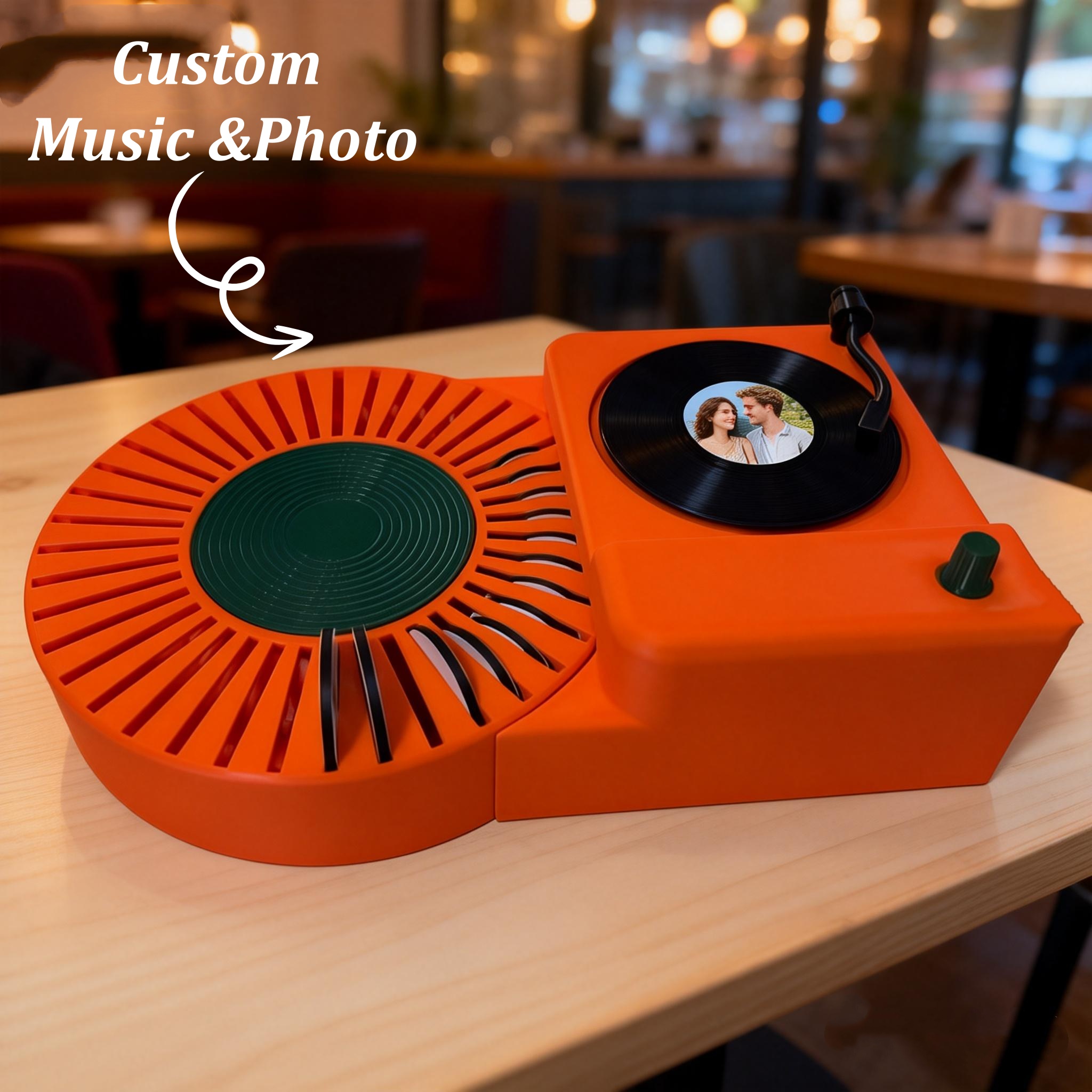 Personalized Photo Music Vinyl Box Custom Record-Style Music Box Anniversary Gift