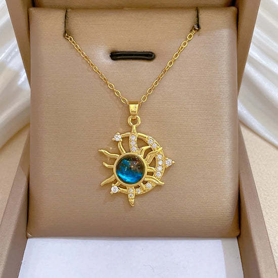 Celestial Zodiac Necklace Collection for Women Gold Color Planet Moon Astronaut Pendant Necklaces Jewelry Gifts