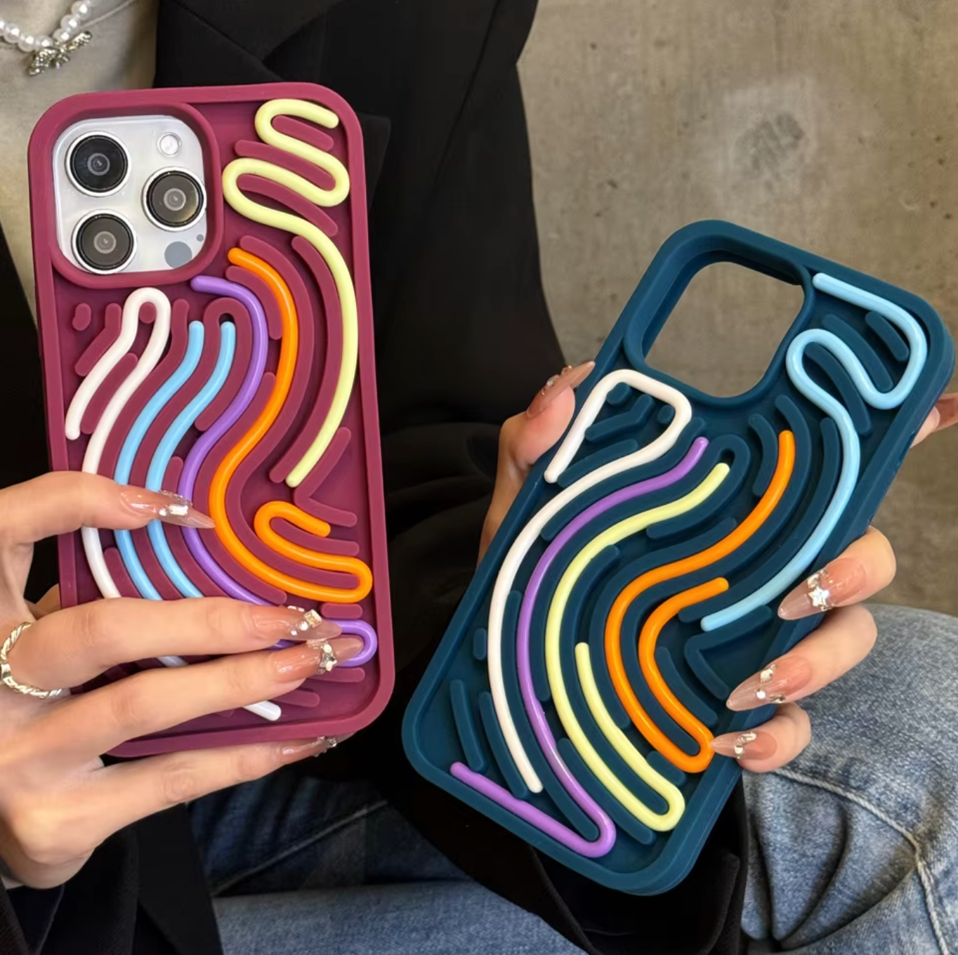 Noodle Phone Case Relieves Stress Multiple Colors For iPhone