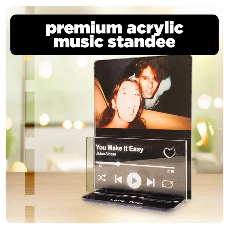 Personalized Custom Music Stand Acrylic - Anniversary, Birthday, Couples, Valentines Gifts