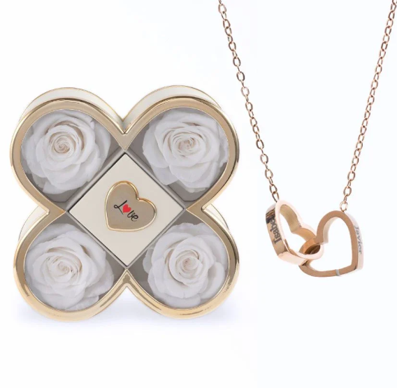 Custom Name Necklace in Rose Gift Box Romantic Gift for Lover
