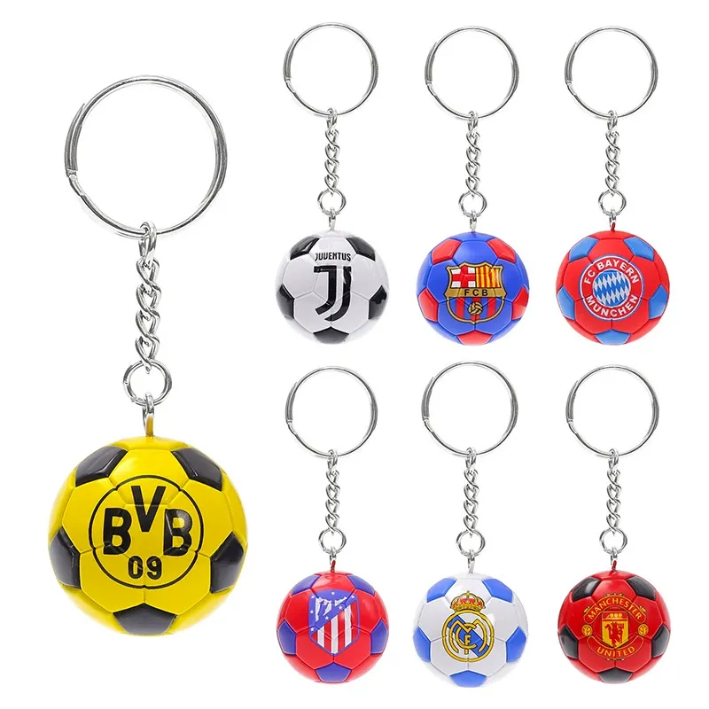 Mini Football Pendant Keychain Real Madrid Pendant World Cup Souvenir Birthday Gift For Boys Fans