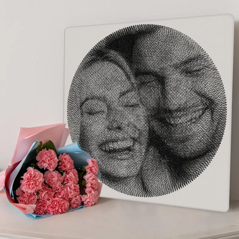 Personalized Photo String Kit Thread Portrait Art Create Your Own Unique Thread Painting with our DIY String Art Kit DIY Wall Art Handmade Gift