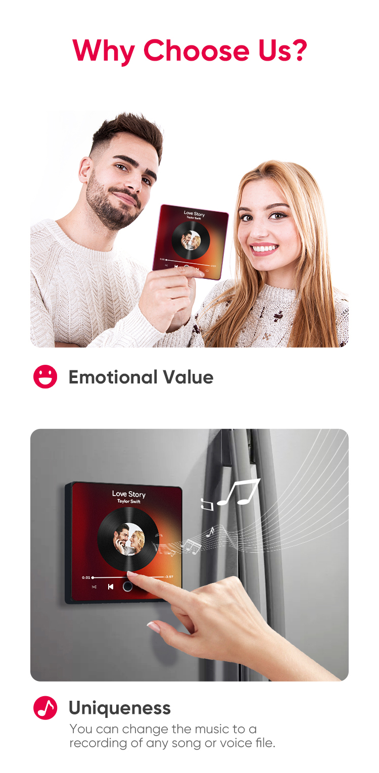 Personalized Photo and Name Music Fridge Magnet Pro Can Be Played Music Fridge Magnet The Best Gift For Couple detail image 5