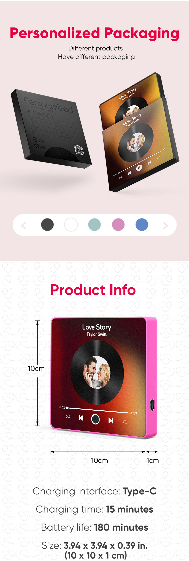 Personalized Photo and Name Music Fridge Magnet Pro Can Be Played Music Fridge Magnet The Best Gift For Couple detail image 7
