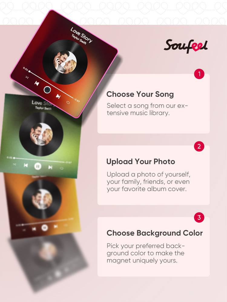 Personalized Photo and Name Music Fridge Magnet Pro Can Be Played Music Fridge Magnet The Best Gift For Couple detail image 9