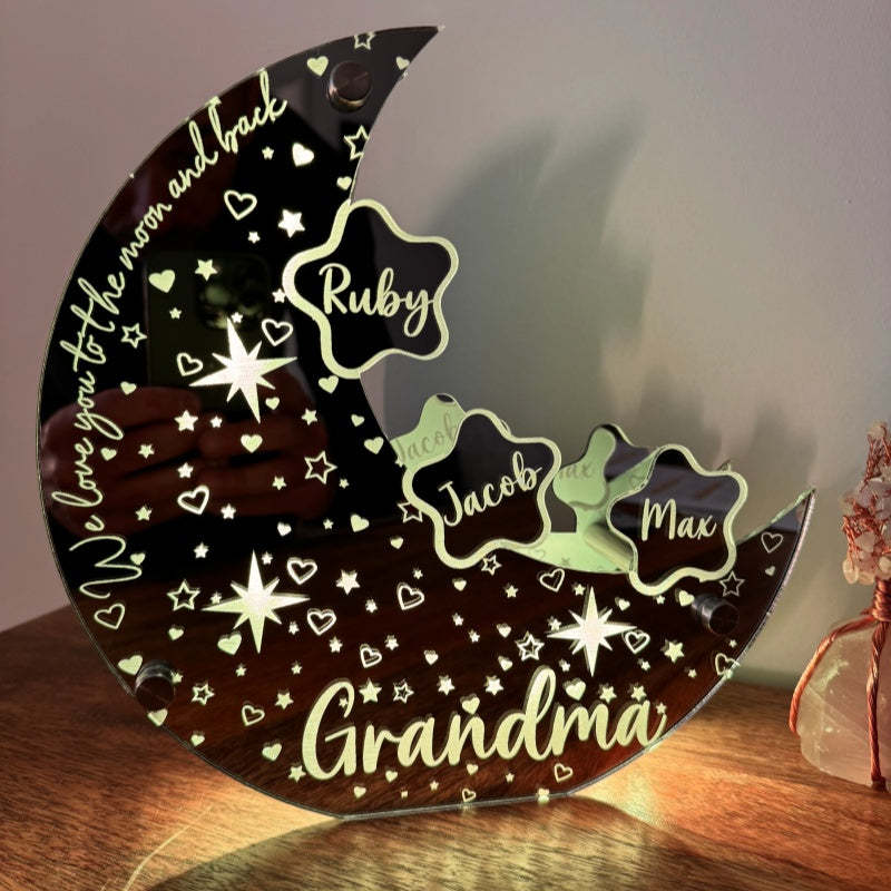 Personalized Names Moon Mirror Light Mother's Day Gift