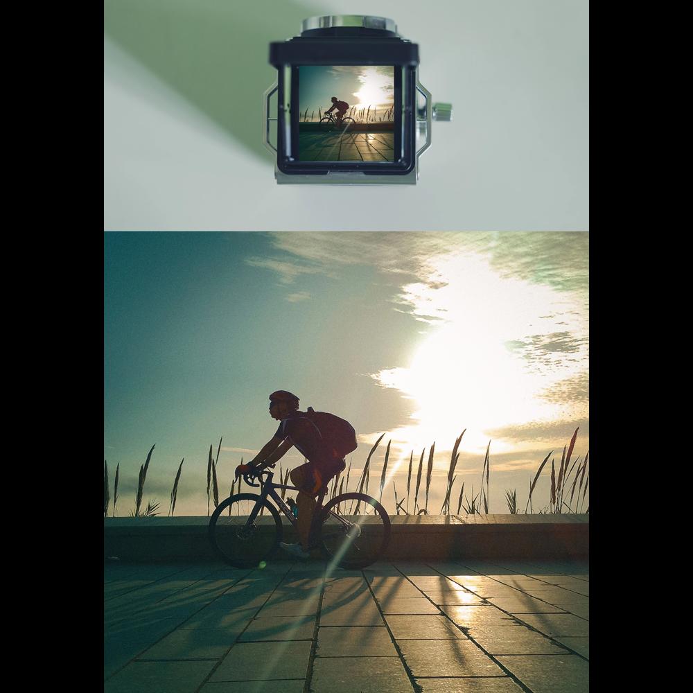 Retro Simulation Twin-Lens Reflex Camera, Photo Taking, Hand-Cranked Video Recording Gift