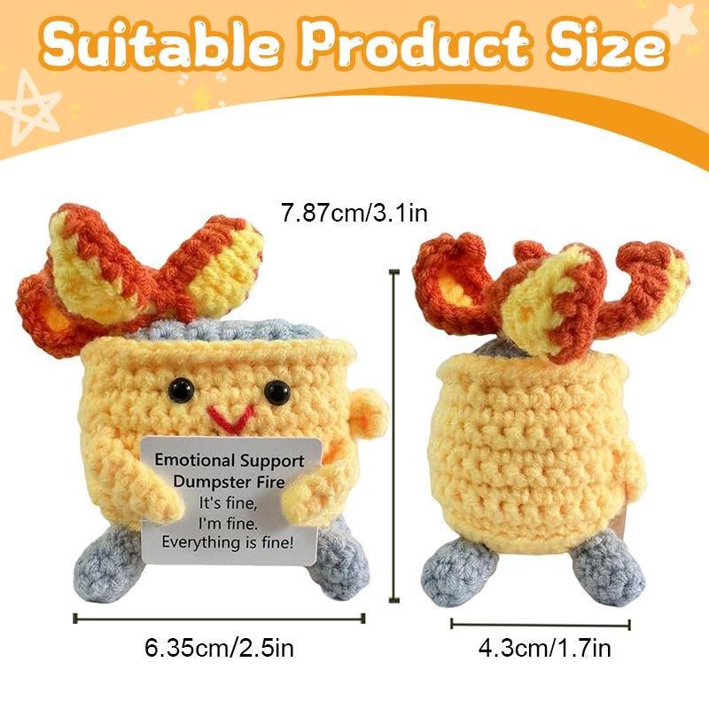 Crochet Dumpster Fire Toy, 1 Count EmotionalSupport Dumpster Fire Plush Toy, EmotionalSupport Ornament for Easter Decoration Or Gift