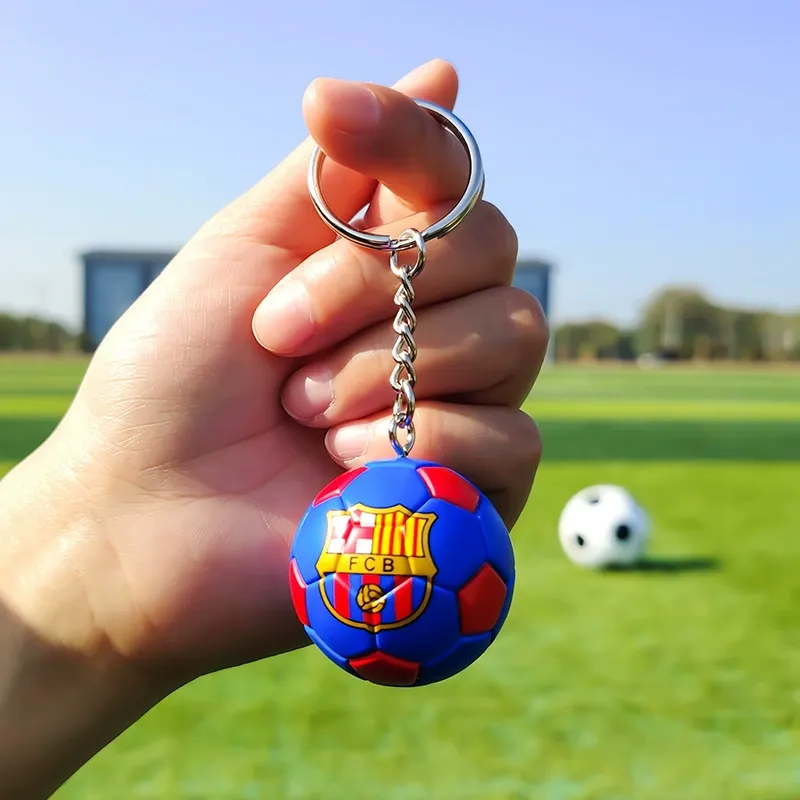 Mini Football Pendant Keychain Real Madrid Pendant World Cup Souvenir Birthday Gift For Boys Fans