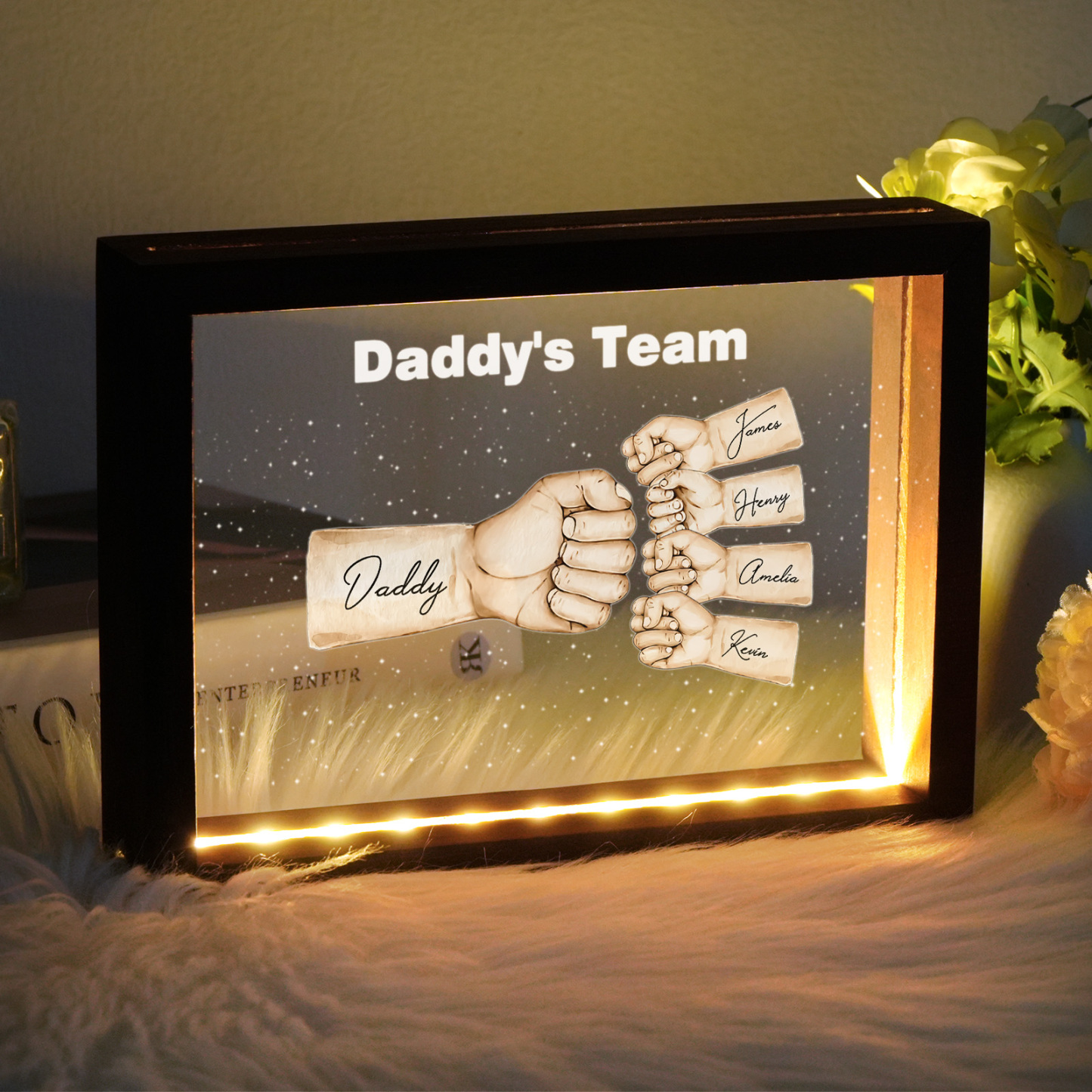 Custom Fists Night Light Personalized Name Father's Day Gifts for Dad