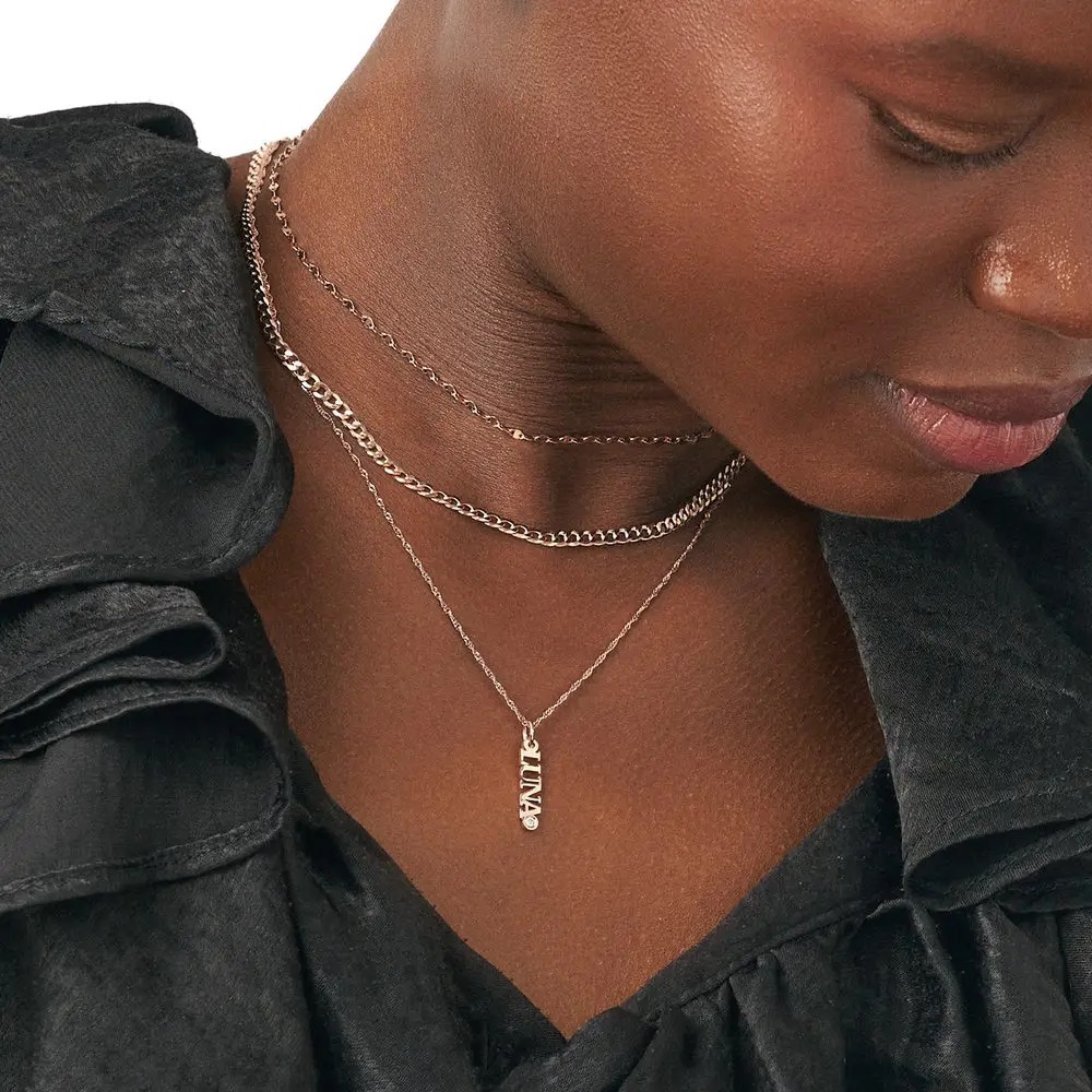 Custom Chain Name Necklace Multi-name Necklace Diamond Name Necklace Gift For Her