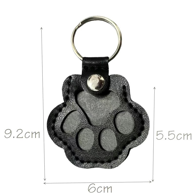 Custom Text Pet Hair Storage Keychain Dog Paw Keychain Leather Keychain Gift for Pet Lovers