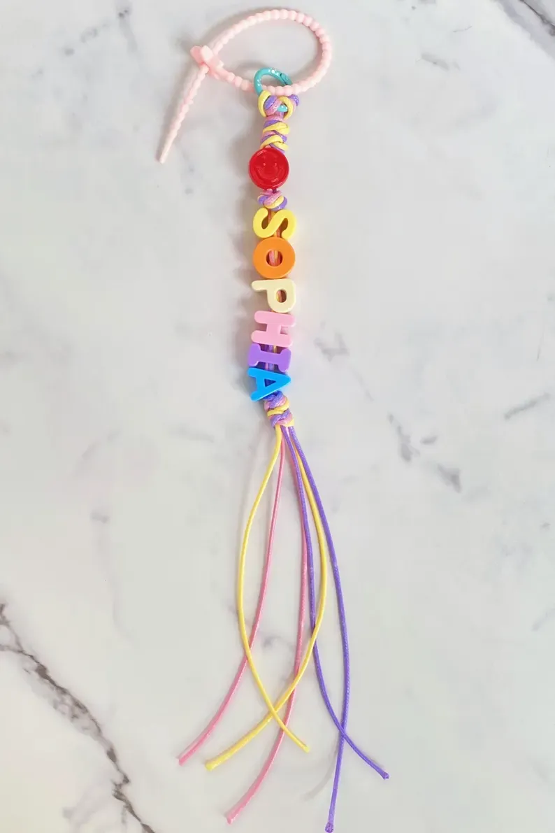 Personalized Bag Charm Name Chain Custom Acrylic Letters (Colors Random) Bag Charm for Purse Accessory Backpack Charm Personalized Gift