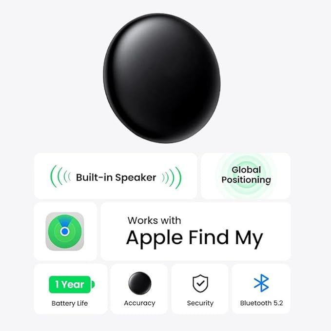 Mini GPS Tracker for Vehicles Hidden No Monthly Fee Real Time Car Tracker Device Works with Find My iOS Tracking Device for Kids Dogs Cats Elderly Anti-Theft Car GPS Tag