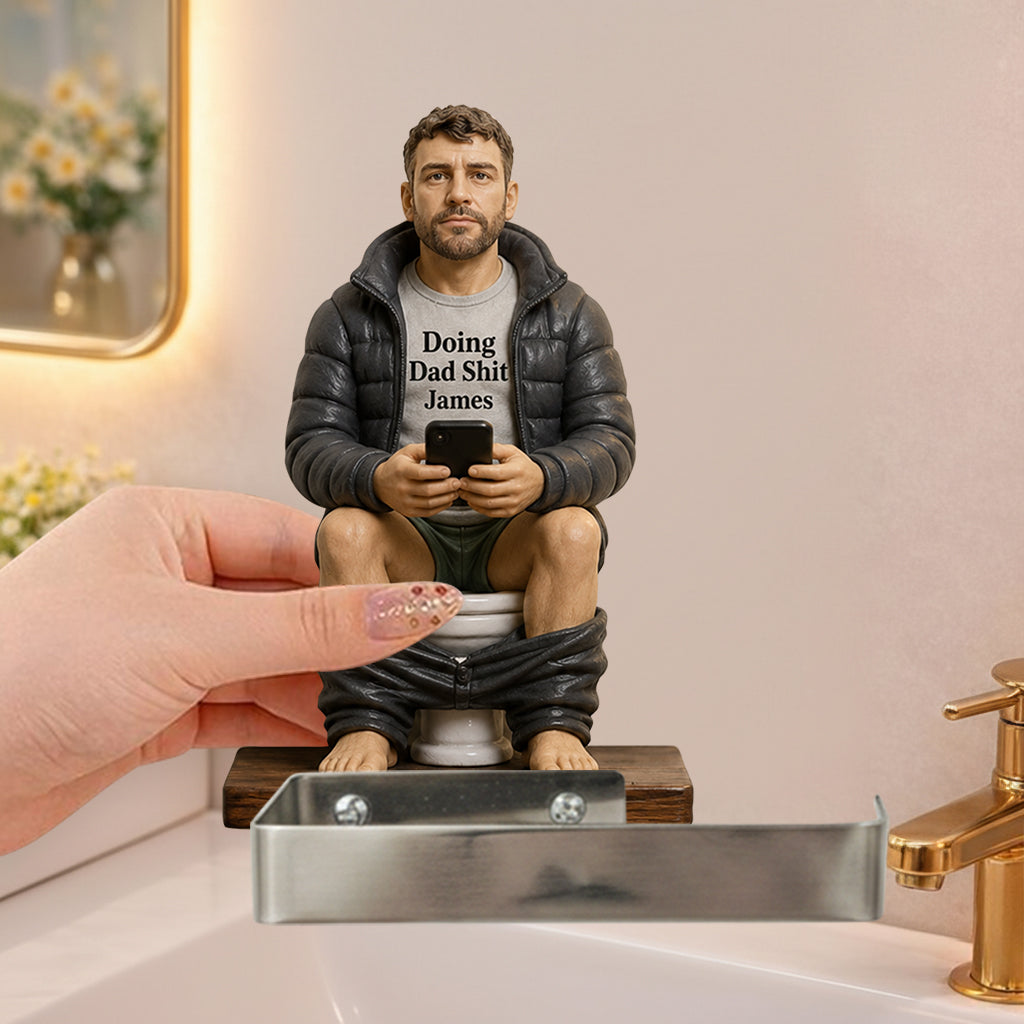 Personalized Toilet Paper Holder, Custom Photo Acrylic Bathroom Wall Decor with Toilet Roll Holder
