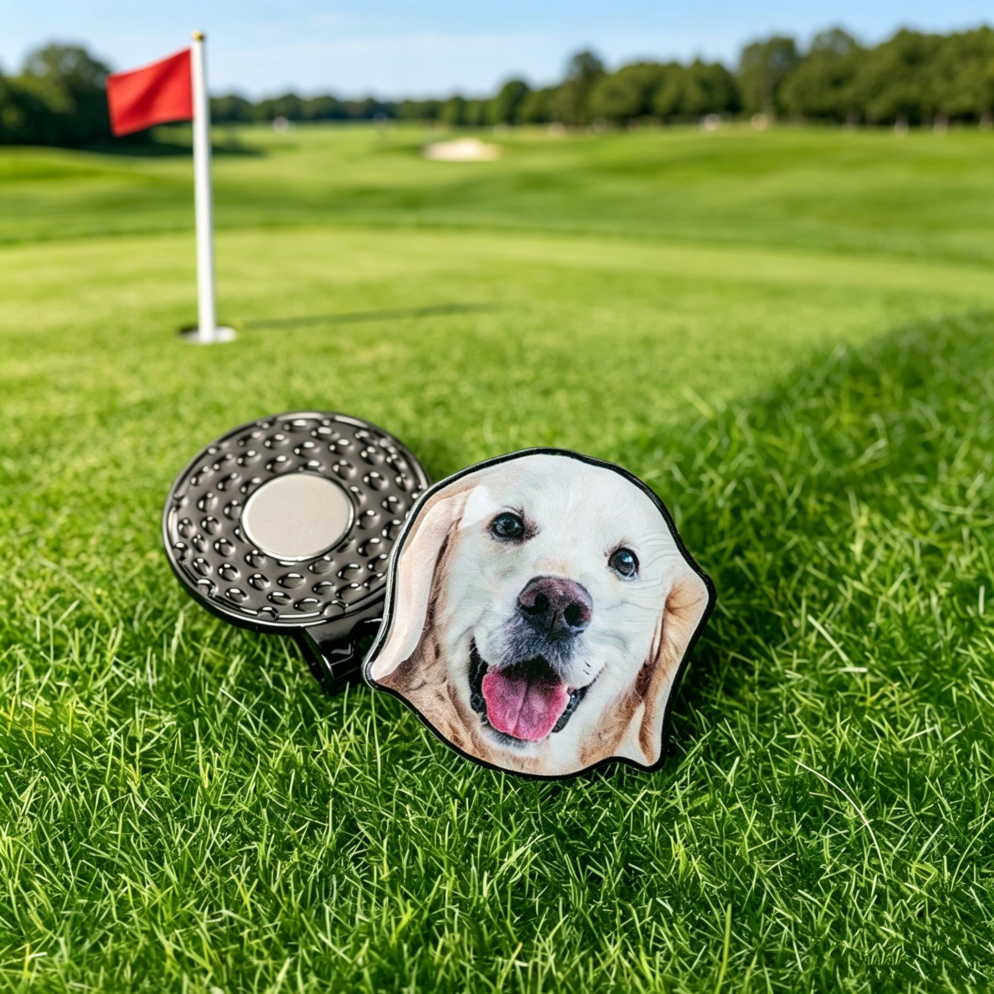 Personalized Photo Golf Ball Marker with Magnetic Hat Clip with Name Birthday Father's Day Gift for Golf Lover