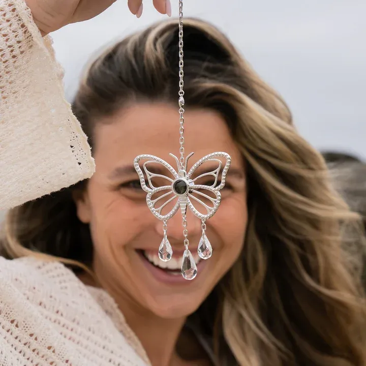 Personalized Butterfly Photo Sun Catcher Projection Ornament