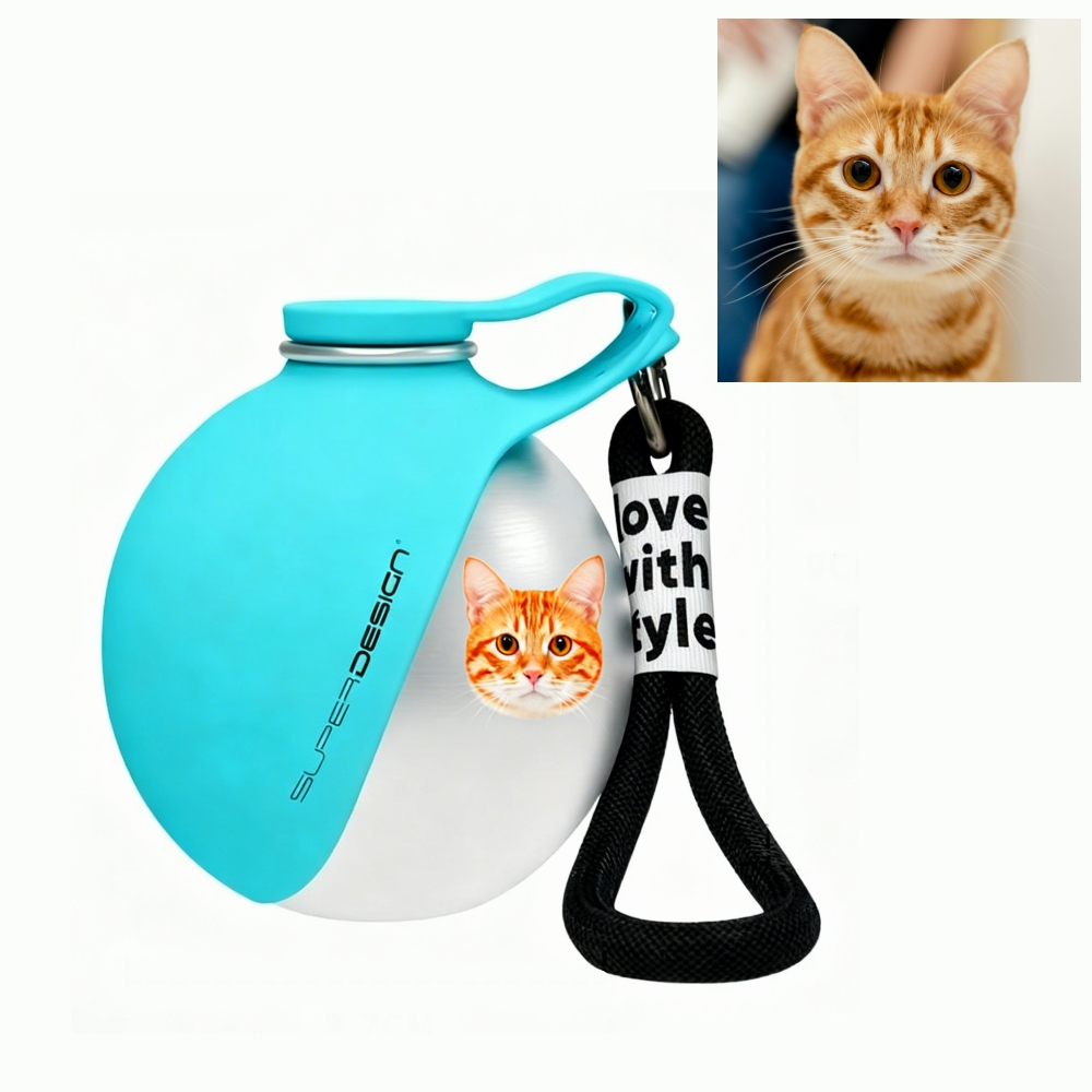Custom Portable Pet Water Bottle with Foldable Bowl – Leakproof Pet Travel Water Dispenser, Outdoor Drinking Cup for Dogs And Cats