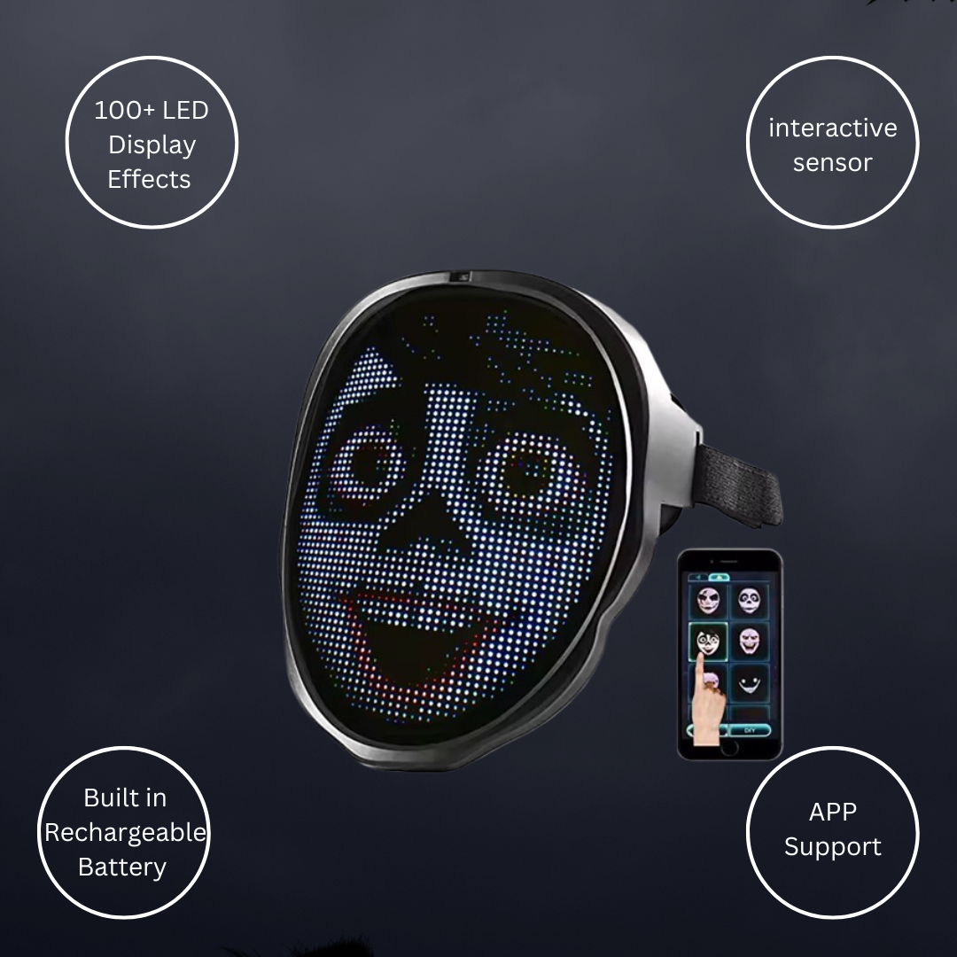 LED Digital Mask Custom Texts and Endless Options Cool Halloween Gift