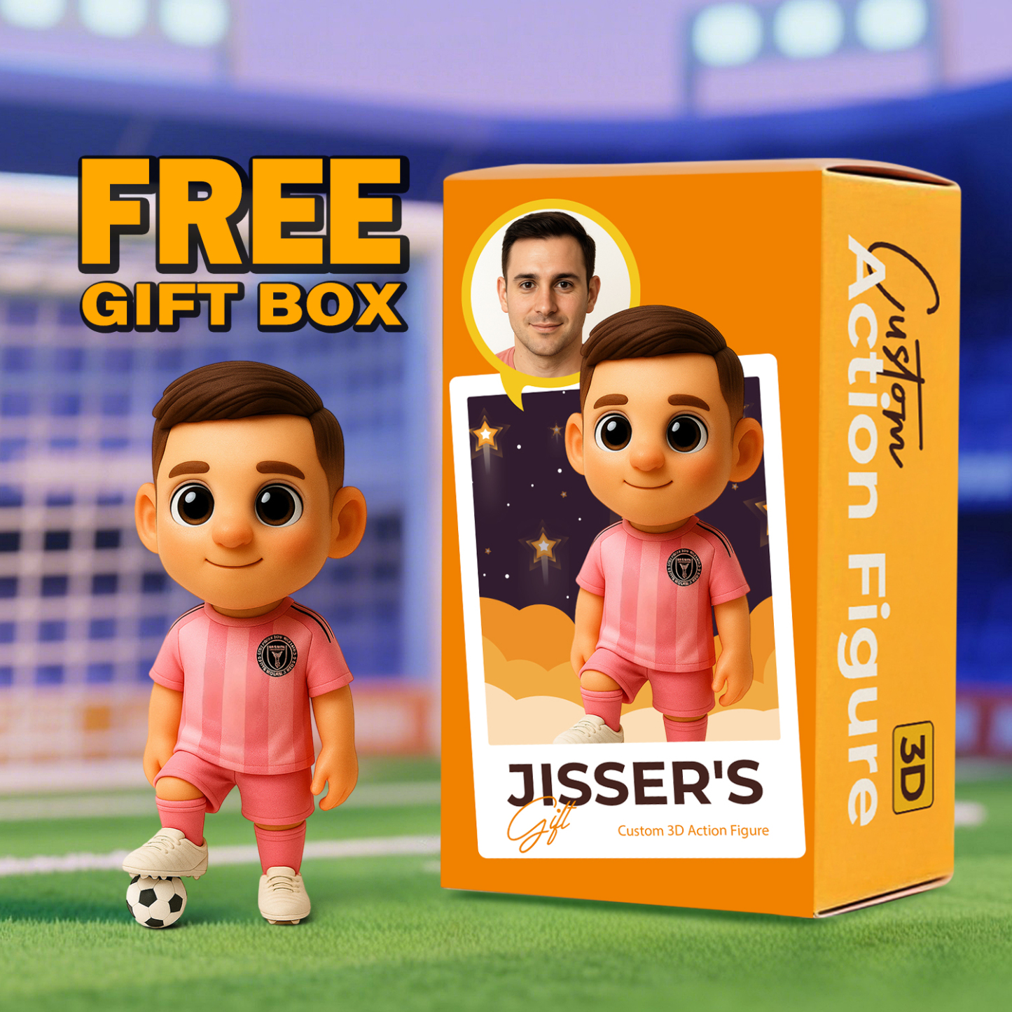 Personalized Ligue 1 Player Statue – 3D Printed Soccer Fan Gift