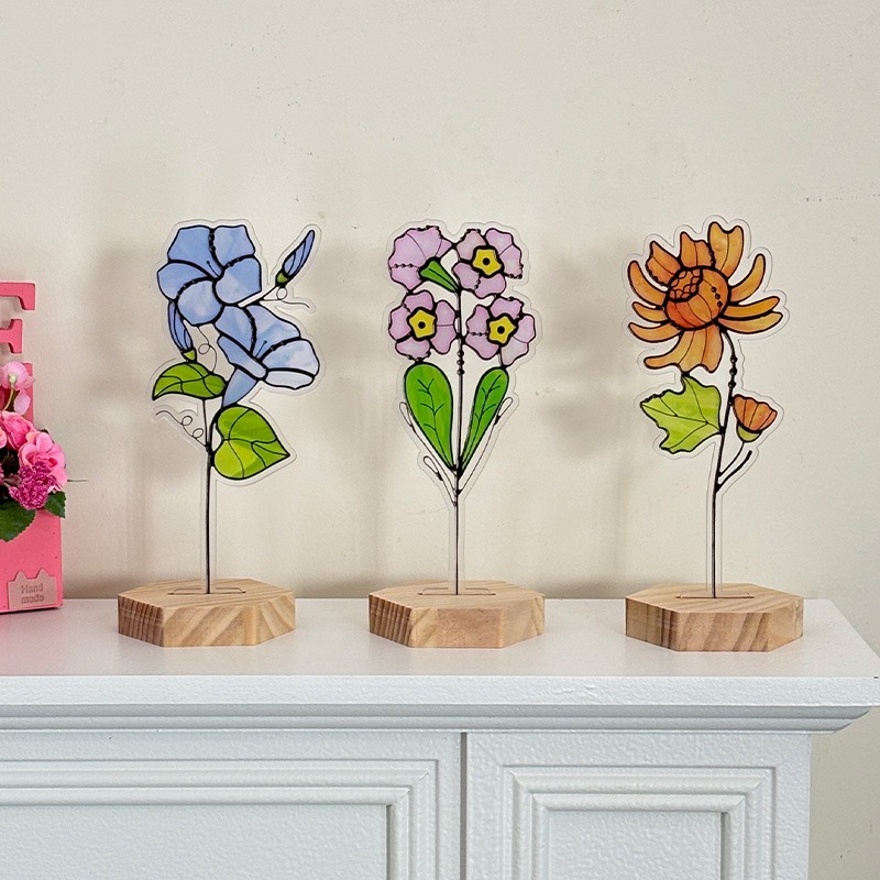 Customized birth flower acrylic ornaments