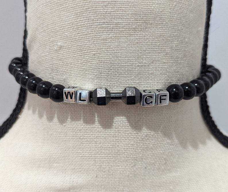 Custom Fitness Bracelet Dumbbell Bracelet Personalized Name Men's Bracelets