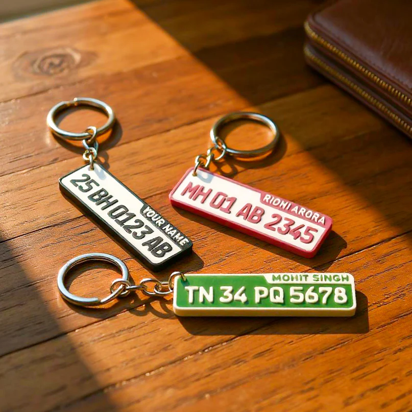 Personalized Number Plate Keychain Custom Car Plate Style Keyring Unique Name Gift for Friends for Couples