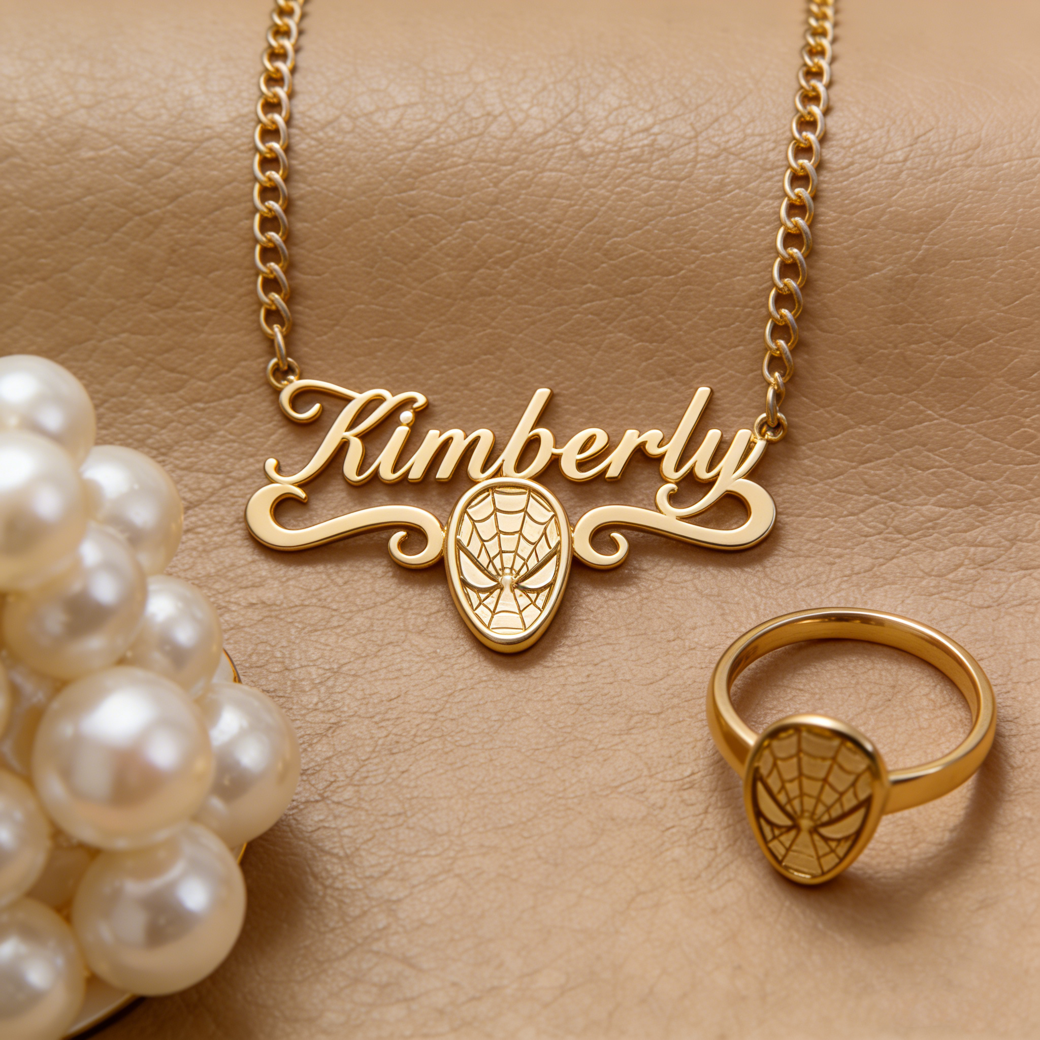 Custom Name Necklace and Ring Set Personalized Name Jewelry Valentine's Day Gift