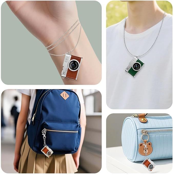 Mini Keychain Camera, 1080P FHD Mini Retro Digital Camera, Tiny Portable Small Cameras Vintage Compact Micro Cameras with LCD Screen, Built-in Battery, Magnetic Lanyard for Travel